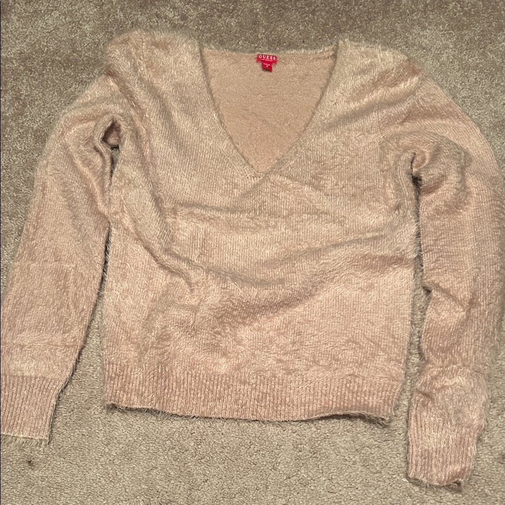 Guess Soft Beige V-Neck Sweater